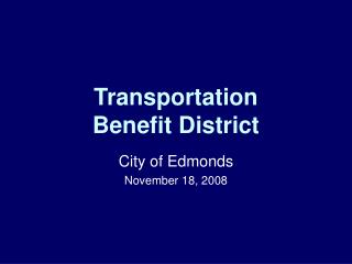 Transportation Benefit District