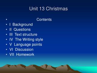 Unit 13 Christmas