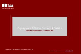 Organigramma dell’Istituto Nazionale di Statistica Data ultimo aggiornamento: 11 settembre 2014