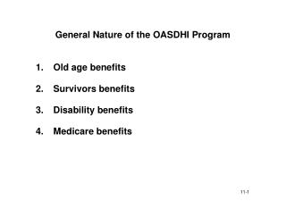 General Nature of the OASDHI Program