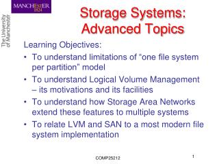 Storage Systems: Advanced Topics