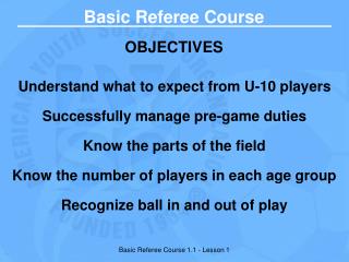 Basic Referee Course