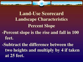 Land-Use Scorecard