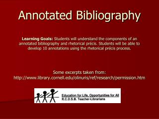 What is an Annotated Bibliography?