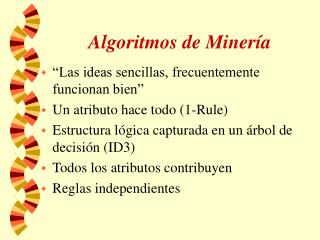 Algoritmos de Minería
