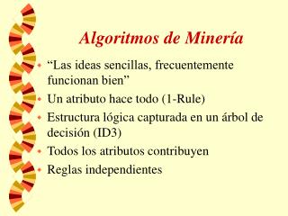 Algoritmos de Minería