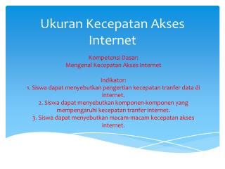 Ukuran Kecepatan Akses Internet