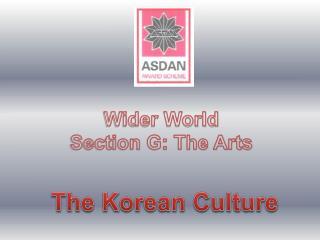 Wider World Section G: The Arts