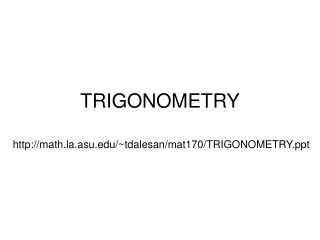 TRIGONOMETRY
