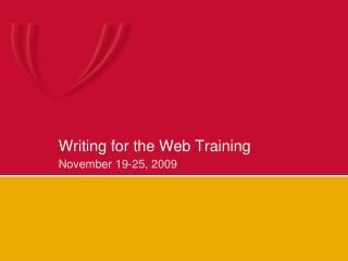 Writing for the Web Training