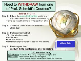 Need to WITHDRAW from one of Prof . Schmidt’s Courses?