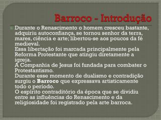 Barroco - Introdução