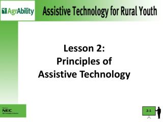 Lesson 2: Principles of Assistive Technology