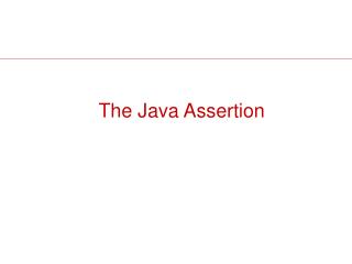 The Java Assertion