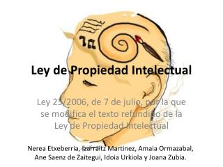 Ley de Propiedad Intelectual