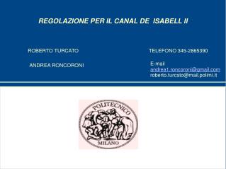 REGOLAZIONE PER IL CANAL DE ISABELL II