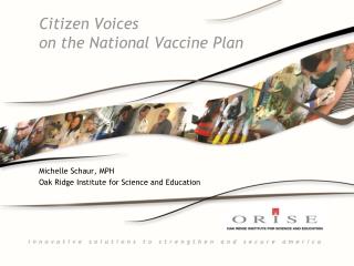 Citizen Voices on the National Vaccine Plan