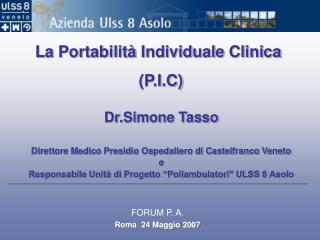 La Portabilità Individuale Clinica (P.I.C)