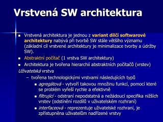 Vrstvená SW architektura