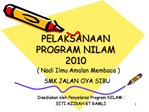 PELAKSANAAN PROGRAM NILAM 2010