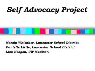 Self Advocacy Project
