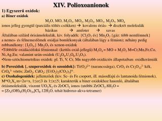 XIV. Polioxoanionok