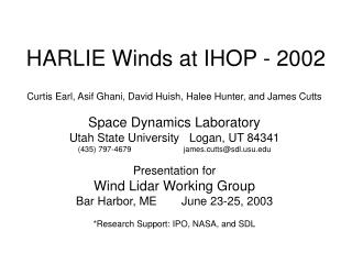 HARLIE Winds at IHOP - 2002