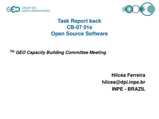 Task Report back CB-07 01e Open Source Software