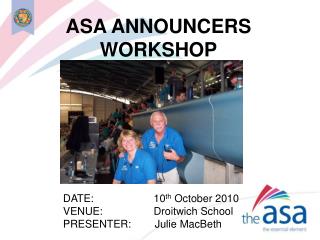 ASA ANNOUNCERS WORKSHOP