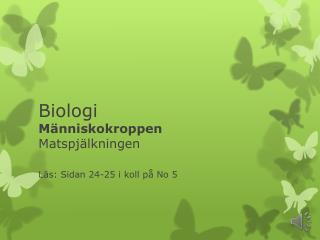 Biologi Människokroppen Matspjälkningen