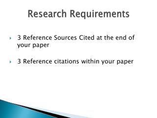 Research Requirements
