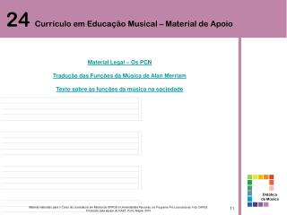 Material Legal – Os PCN Tradução das Funções da Música de Alan Merriam