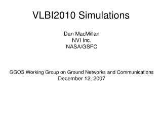 VLBI2010 Simulations
