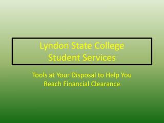 Lyndon State College Student Services