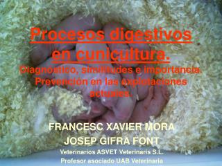 FRANCESC XAVIER MORA JOSEP GIFRA FONT Veterinarios ASVET Veterinaris S.L.