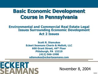 Basic Economic Development Course in Pennsylvania