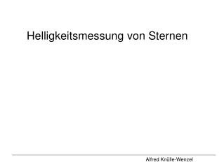 Helligkeitsmessung von Sternen