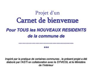 Projet d‘un Carnet de bienvenue