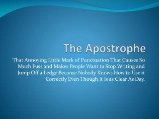 The Apostrophe