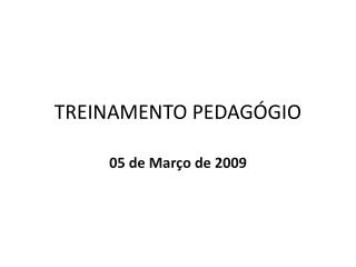 TREINAMENTO PEDAGÓGIO