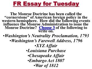 FR Essay for Tuesday