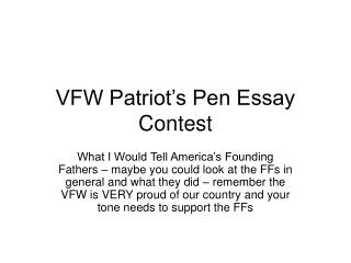 VFW Patriot’s Pen Essay Contest