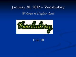 January 30, 2012 – Vocabulary