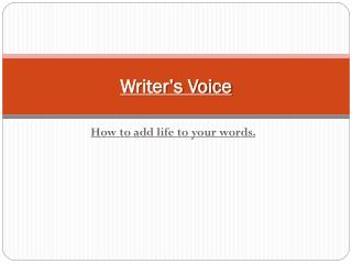 Writer’s Voice