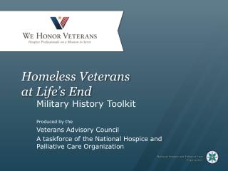 Homeless Veterans at Life’s End