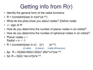 Getting info from R(r)