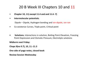 20 B Week III Chapters 10 and 11