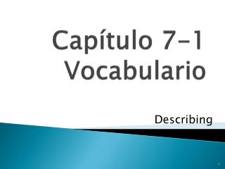 Capítulo 7-1 Vocabulario