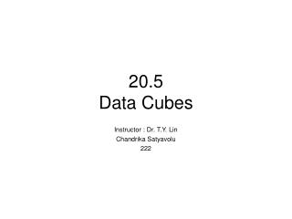 20.5 Data Cubes