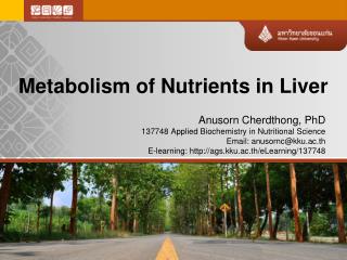 Metabolism of Nutrients in Liver